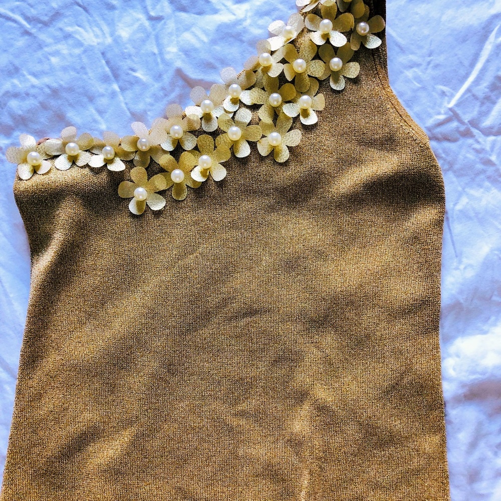 Gold one-shoulder top